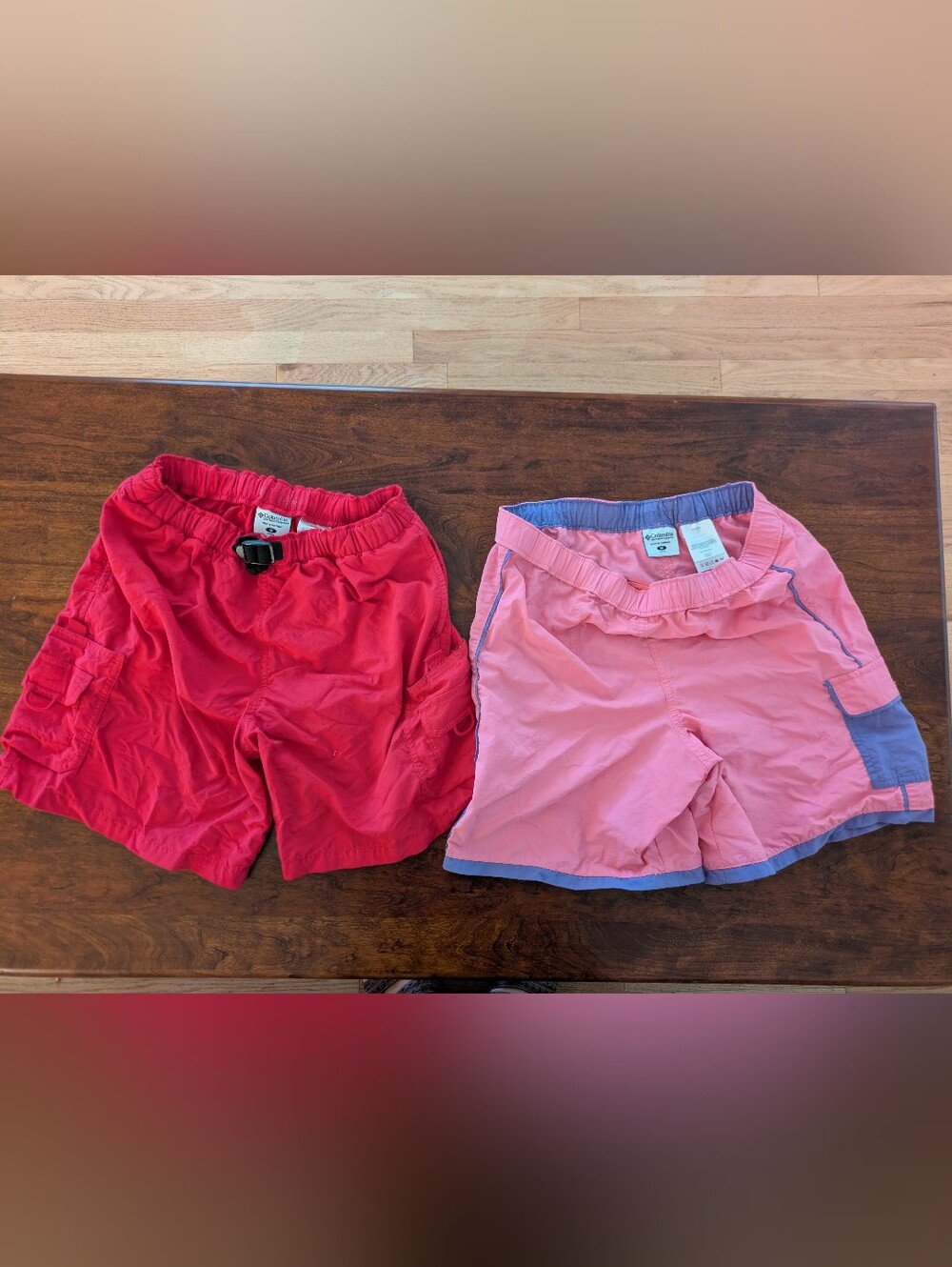 Lot Of 2 - Columbia Girls' Pink Active Shorts - Youth Size M - With Pockets